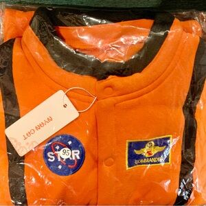 Orange Space-Themed Kids Bodysuit